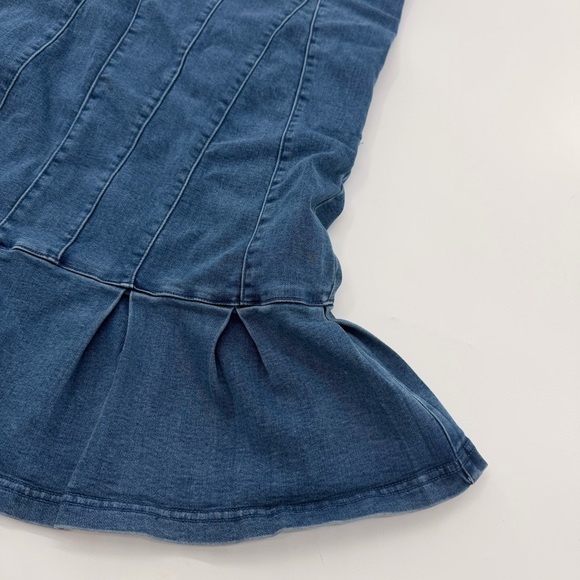 Urban Outfitters Brandi Indigo Strapless Mini Dress Denim Jean Blue Medium - Picture 4 of 10